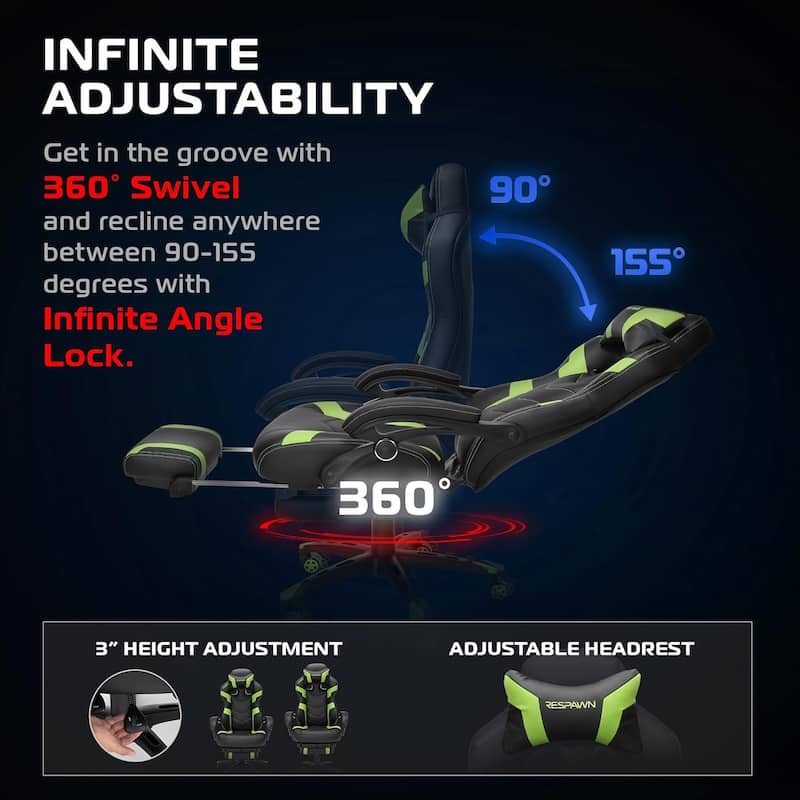 RESPAWN 110 Pro Gaming Chair - Gaming Chair with Footrest, Ergonomic Computer Desk Chair
