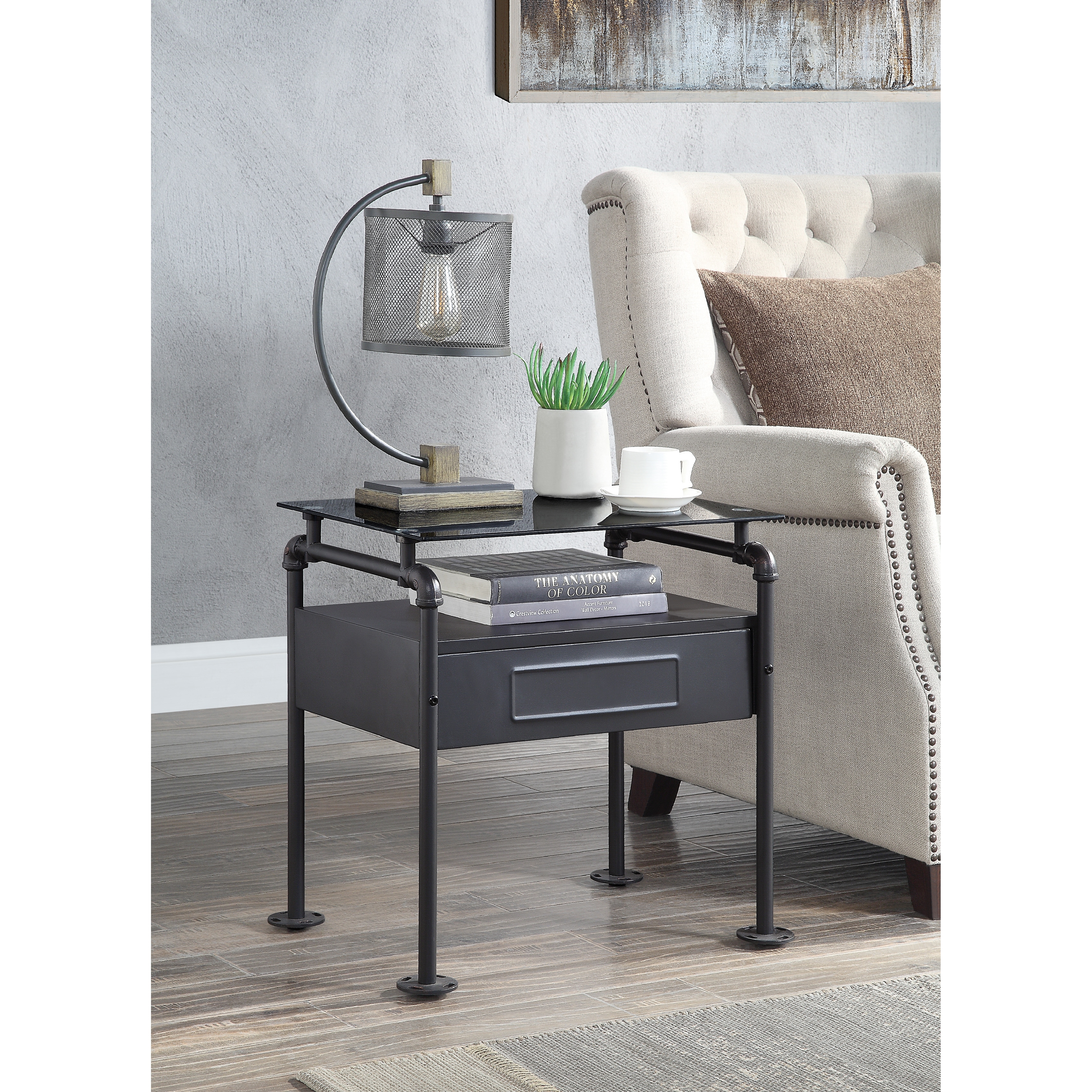 Industrial hotsell metal nightstand