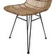 preview thumbnail 3 of 6, Braided Beige Rattan Chair with Black Metal Frame
