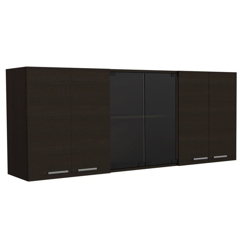 Yuma 150" Wall Cabinet, Two Close Cabinets, Two Open Shelves
