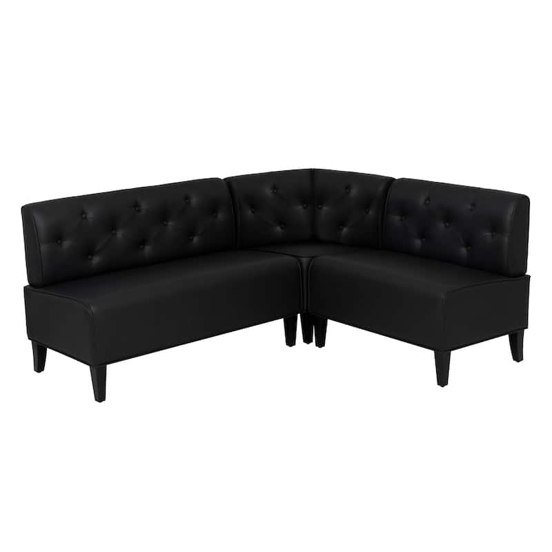 Allard Upholstered/Faux Leather Modern Farmhouse Nook Bench