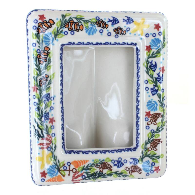 Blue Rose Polish Pottery 523 Vena Frame - Atlantis