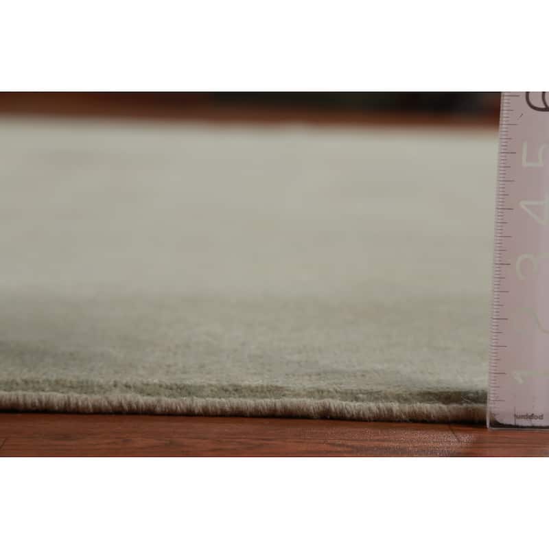 Hand Knotted Oriental 100% Wool Carpet Modern Solid Green Gabbeh Area Rug - 12' 7'' X 10' 1''