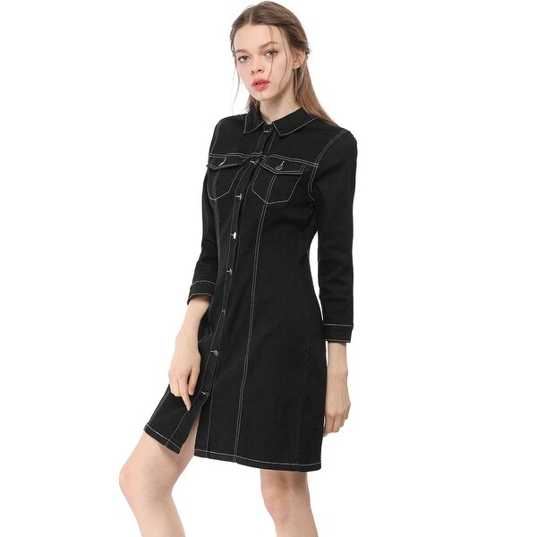 mid length button down dress