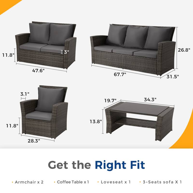 5-Piece Outdoor Patio Furniture Set