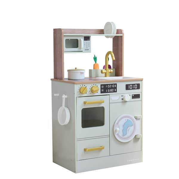 slide 2 of 42, Teamson Kids Little Chef Lake Tahoe Wooden Play Kitchen - Washer & Mini Garden Green