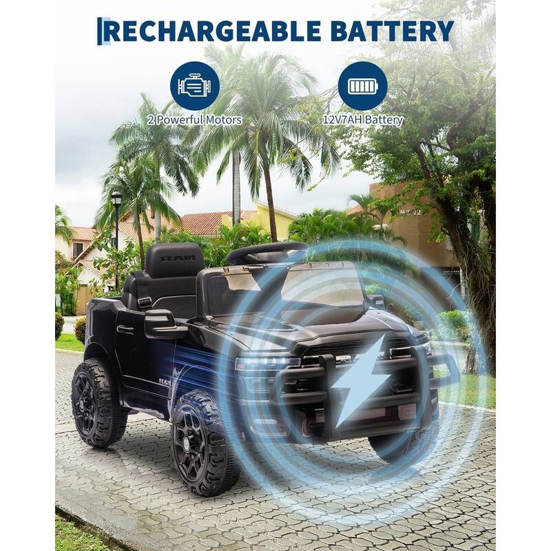 12V Licensed RAM Ride On Pickup Truck Car Toys for Kids Best Gift