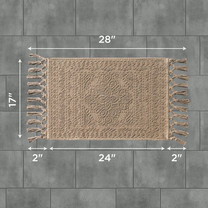 French Connection Nellore Fringe Cotton Bath Rug
