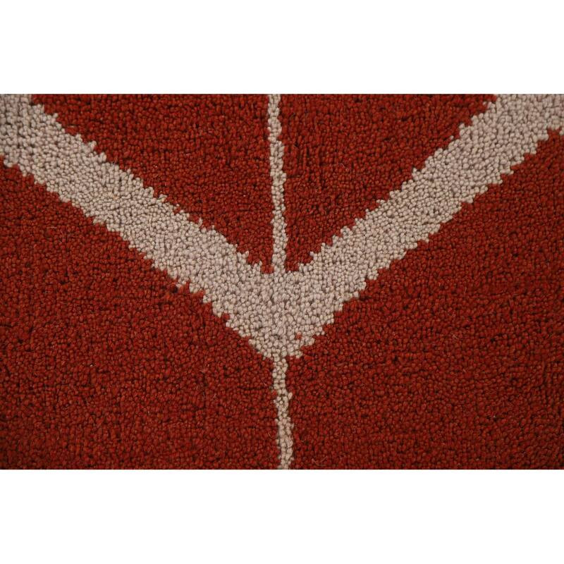 Hand Knotted Oriental 100% Wool Carpet Modern All-Over Red Gabbeh Area Rug - 7' 10'' X 5' 2''