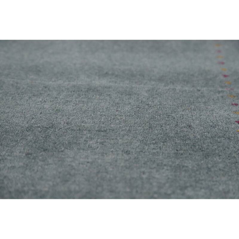 Hand Knotted Oriental 100% Wool Carpet Tribal Tribal Greys & Charcoal Gabbeh Area Rug - 7' 10'' X 4' 10''