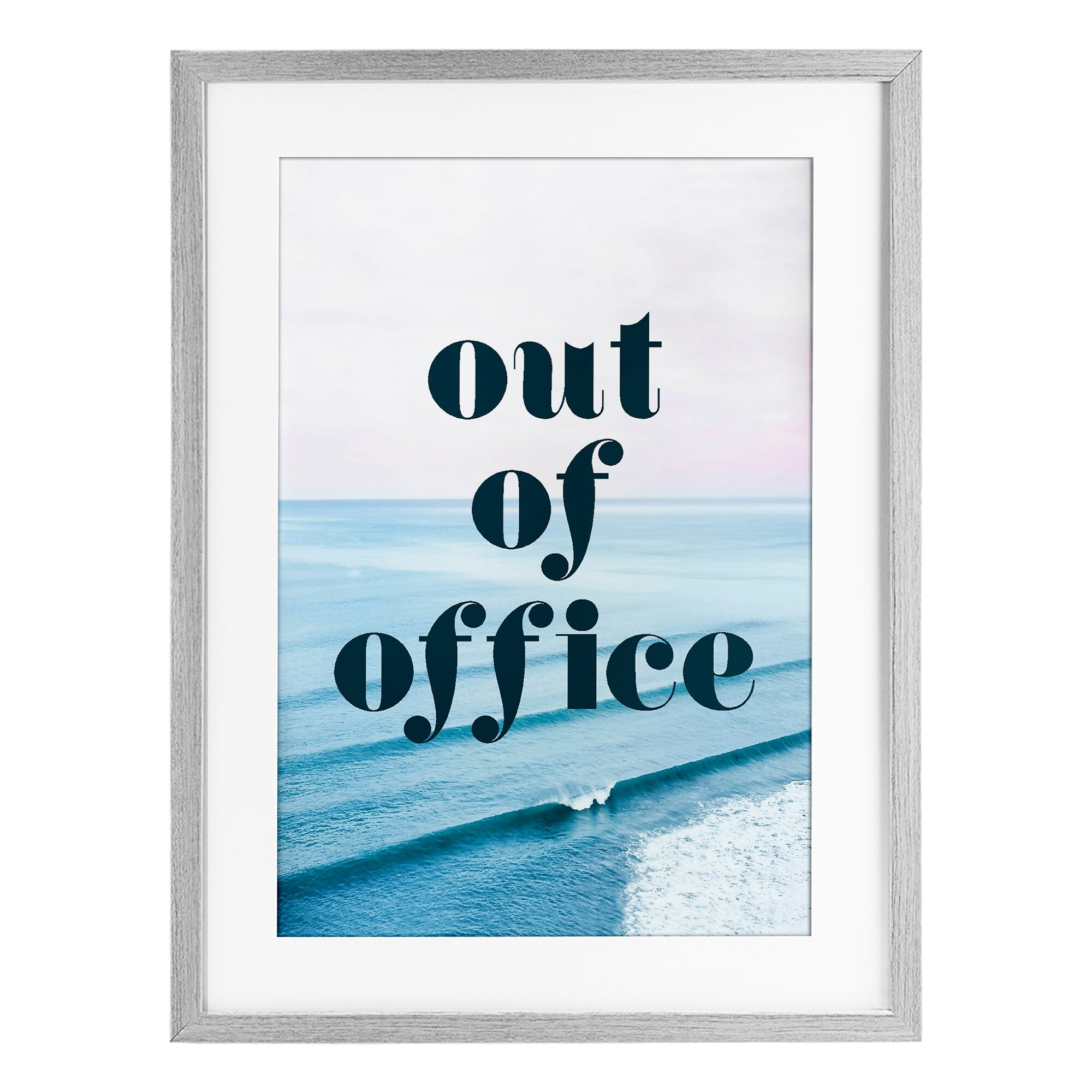 Stupell Out of Office Ocean Waves Under Glass Framed Design By Lil' Rue