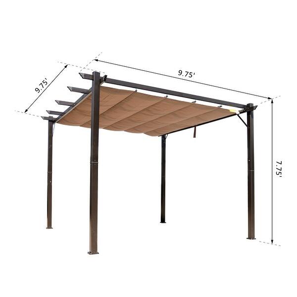 Shop Outsunny 10 X 10 Steel Outdoor Pergola Gazebo Backyard