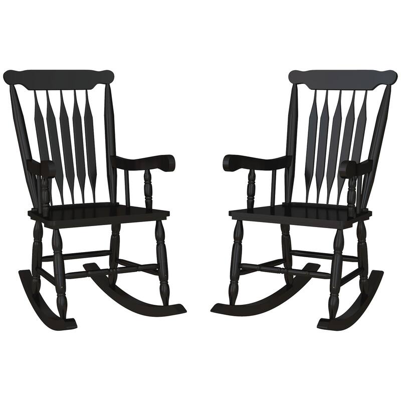 Outsunny Outdoor Wood Rocking Chairs Set Of 2 (Excluding the table)