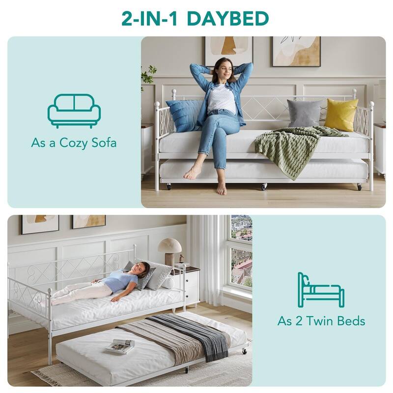Twin Metal Daybed and Trundle