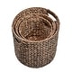 preview thumbnail 4 of 3, Handwoven Hyacinth Cylinder Nesting Baskets with Handles (Set 3)