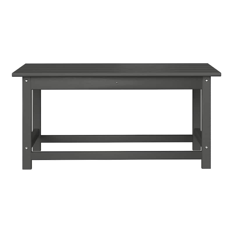 Laguna Hdpe All Weather Outdoor Patio Rectangular Coffee Table - Gray