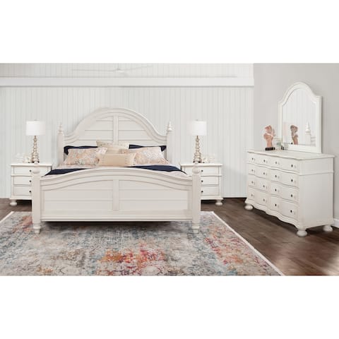 Roanoke Dove White Panel 4-piece Bedroom Set by Greyson Living