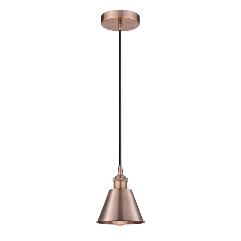 Innovations Lighting Smithfield - 1 Light 7" Cord Hung Mini Pendant. - Antique Copper