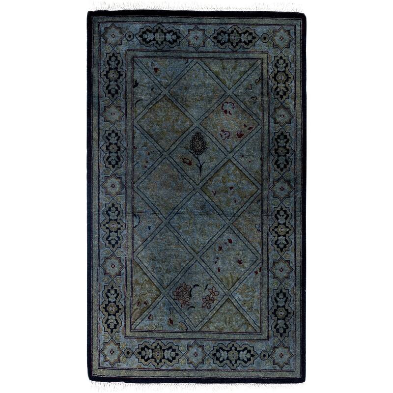 Overdyed One-of-a-Kind Hand-Knotted Area Rug - Gray - 2' 1" x 3' 7"
