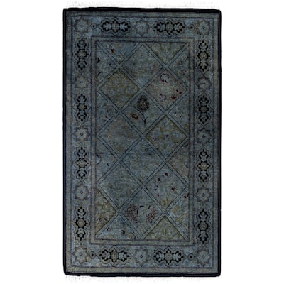 Overdyed One-of-a-Kind Hand-Knotted Area Rug - Gray - 2' 1" x 3' 7"