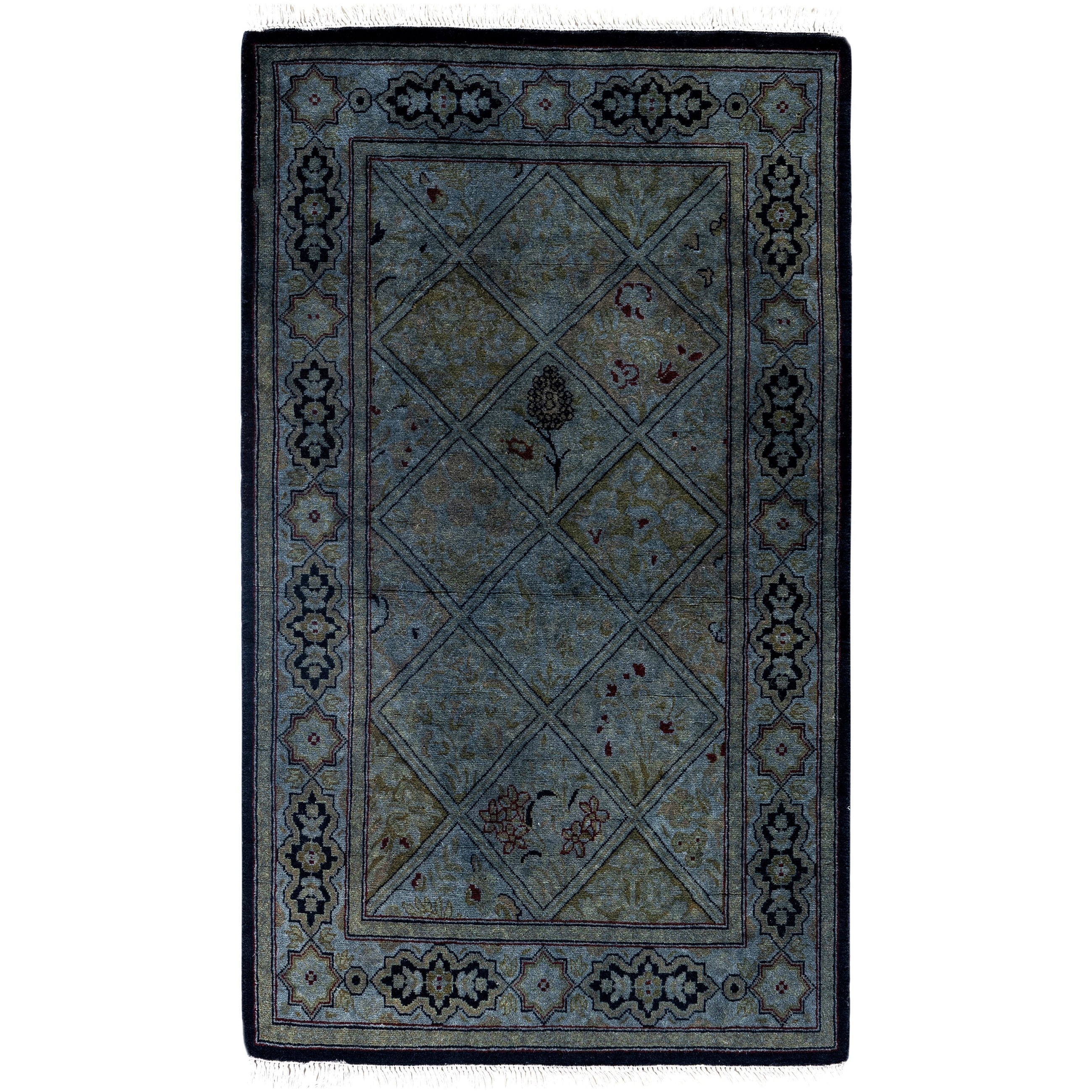 Overdyed One-of-a-Kind Hand-Knotted Area Rug - Gray - 2' 1" x 3' 7"