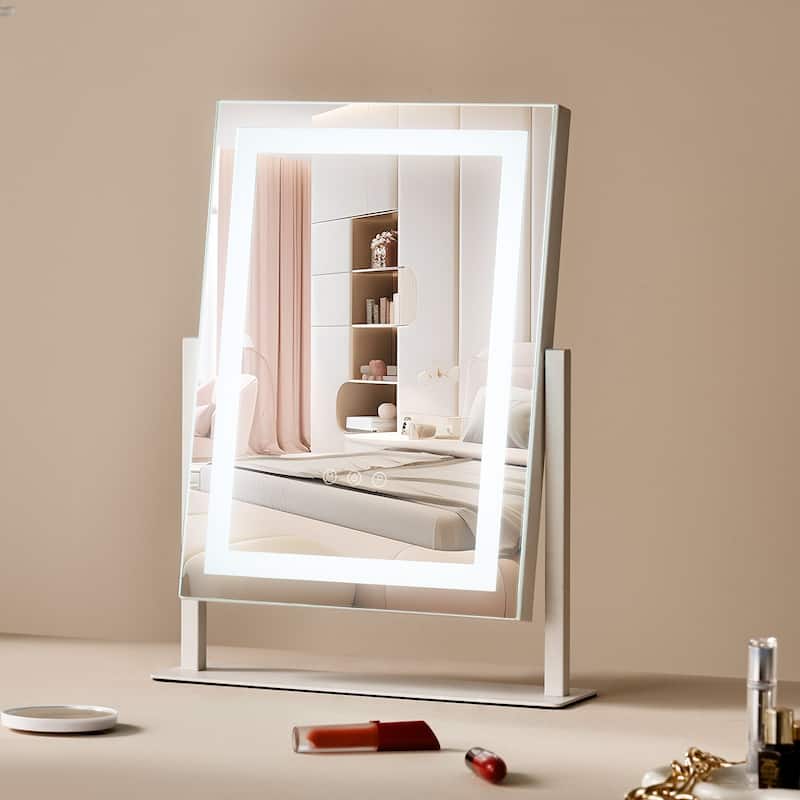 5 x Magnification Color Lighted Makeup Mirror with Charging Outlet and 2 Suction Cups