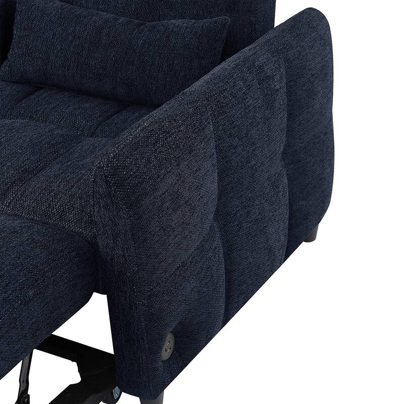 52.8" Adjustable Loveseat Sleeper, 3 USB Ports, 2 Pillows Included