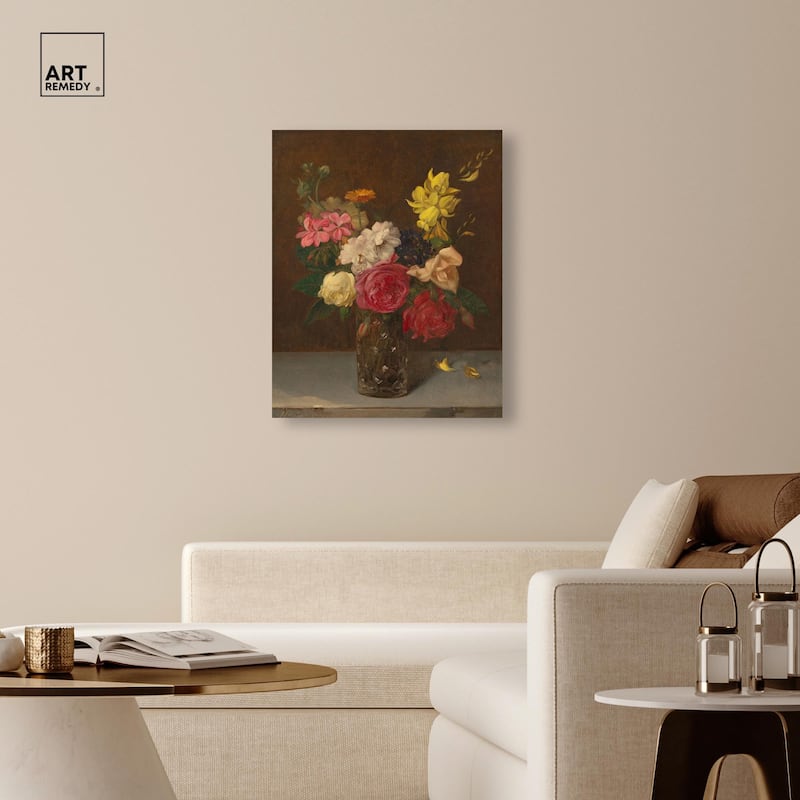 Babcock Flowers in Cut Glass Canvas by Art Remedy, Gallery Wrapped