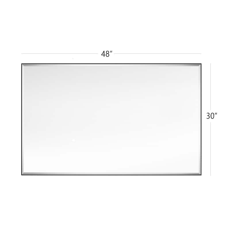 Aluminum Framed Rectangle Beveled Bathroom Wall Mirror