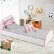 preview thumbnail 8 of 9, Costway Kids Upholstered Platform Bed Children Twin Size Wooden Bed