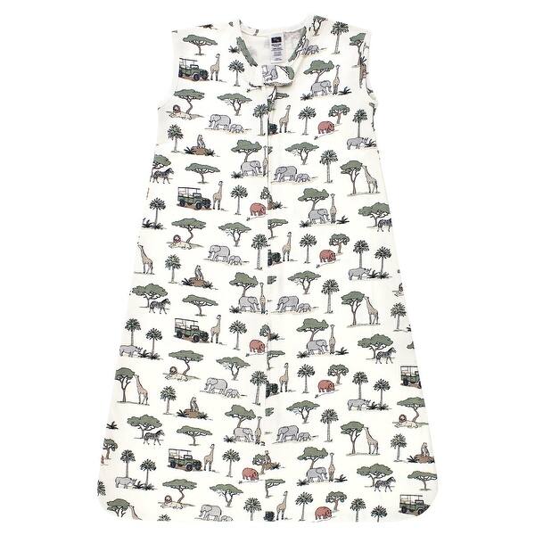 slide 1 of 1, Hudson Baby Cotton Sleeveless Wearable Sleeping Bag, Sack, Blanket, Going On Safari 0-6 Months - Going On Safari