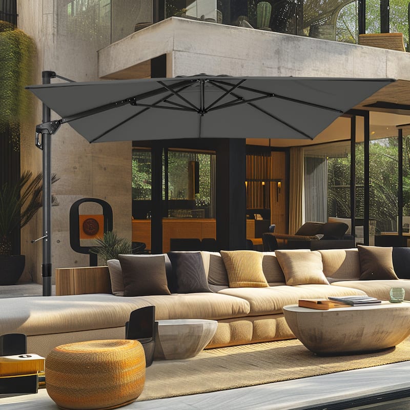 MAISON ARTS 12 FT Cantilever Umbrella 360 Degree Rotation & 6-Tilt Adjustable