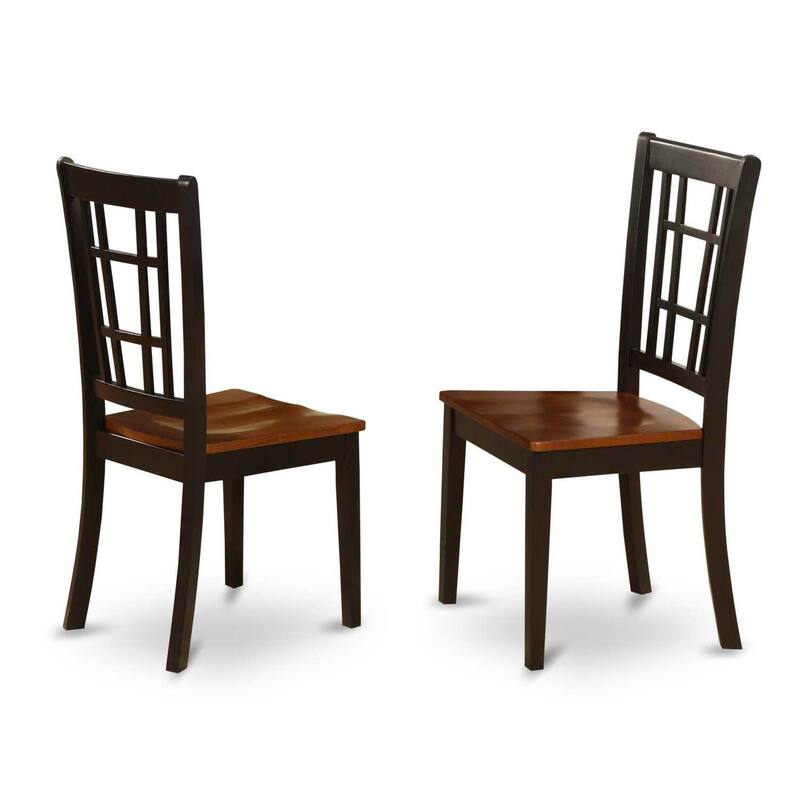 5-Piece Black and Cherry Finish Solid Wood Top - Rectangular Dining Room Set (Seats- 4)