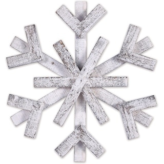 White Wooden Snowflake 18"