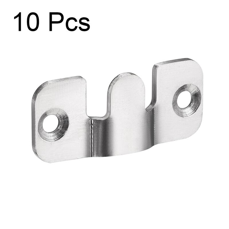 Flush Mount Bracket, 43x19mm Stainless Steel Clip Hook Hanger, 10 Pcs - Silver Tone - 43mm x 19mm, 10 Pcs