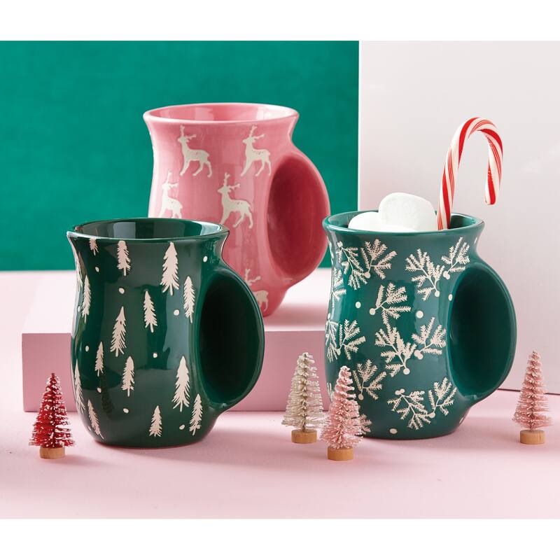 16 oz. Joyful Deer Hand Warmer Christmas Stoneware Mug