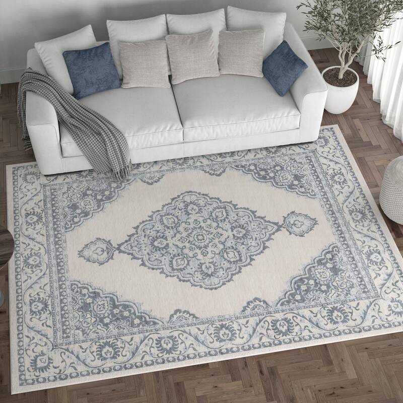 Carrington Shabby Chic Medallion Indoor Area Rug