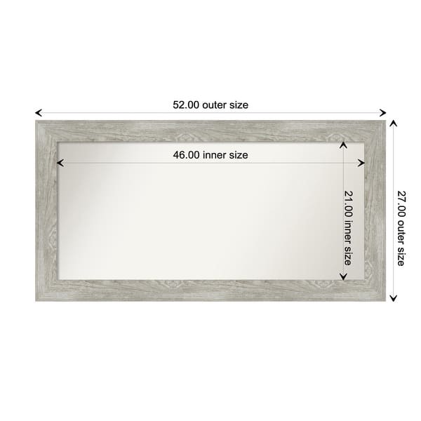 dimension image slide 66 of 113, Dove Greywash Framed Non-Beveled Custom Wall Mirror, Bathroom Vanity Mirror