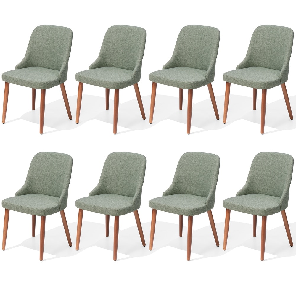 Modern Dining Chair Upholstered Accent Chairs with Solid Wood Legs