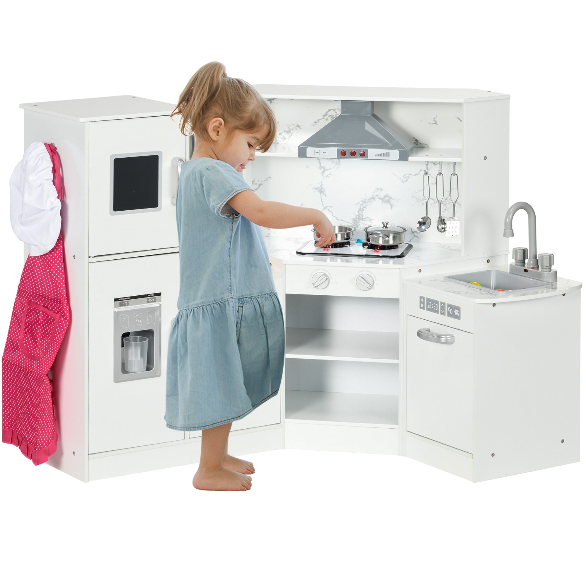 Wooden Play Kitchen Set for Toddler Kids Pretend Play Toy Kitchen Ages 3 6 Years Old White Bed Bath Beyond 41516149
