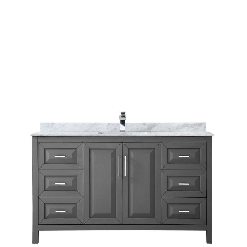 Daria 60-inch Single Vanity, Marble Top, No Mirror