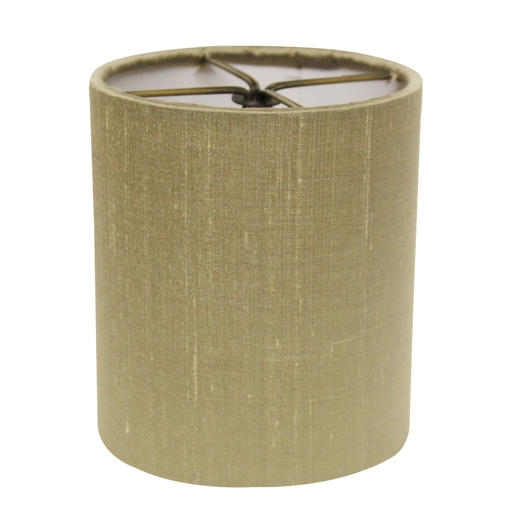 HomeRoots Gold Pongee Silk Drum Lamp Shade - 4"x4"x4"