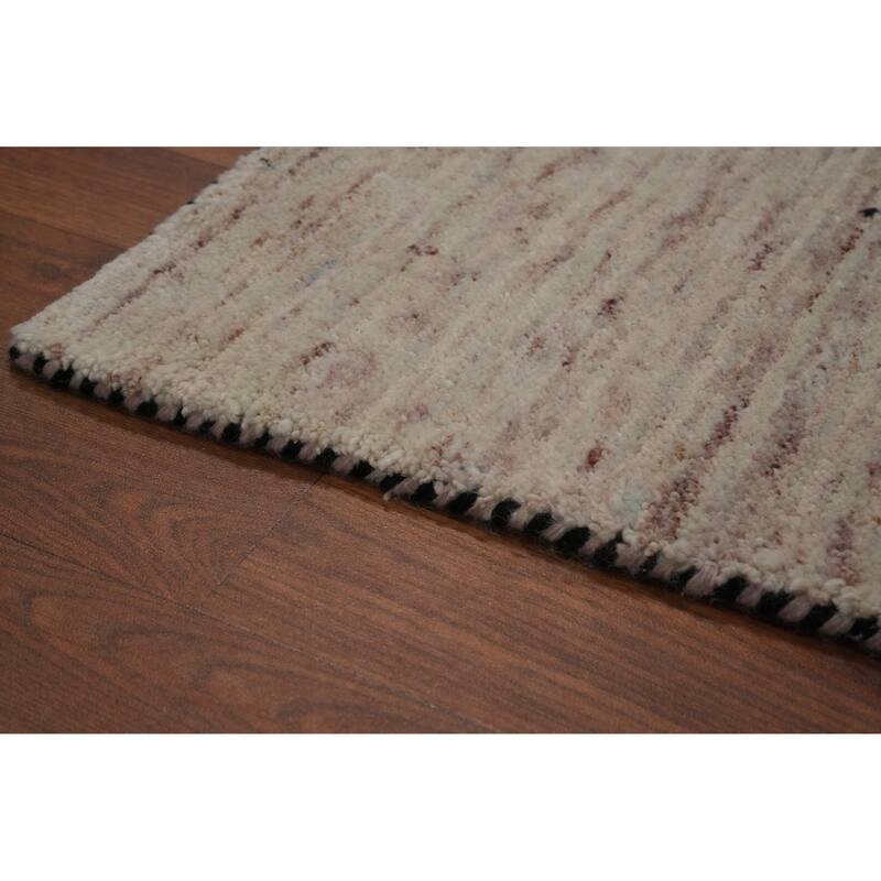 Hand Knotted Oriental 100% Wool Carpet Tribal Animal Pictorial Beige & Ivories Gabbeh Area Rug - 11' 5'' X 9' 0''