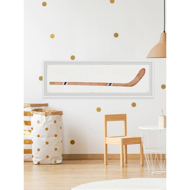 'Brown Hockey Stick' Framed Painting Print