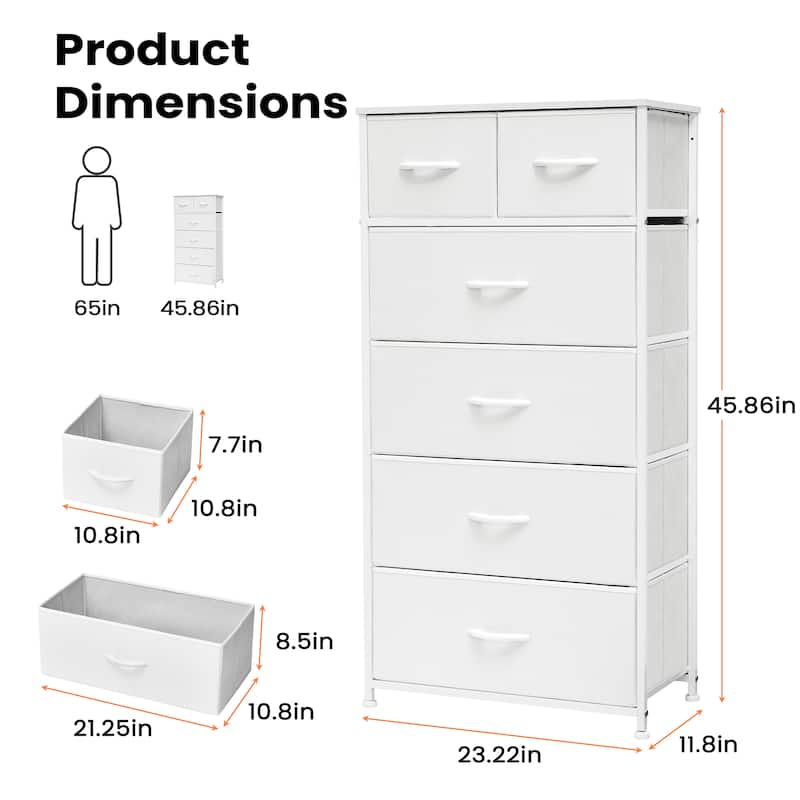 Pellebant 6 Drawers Vertical Dresser Storage Tower