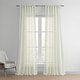 preview thumbnail 1 of 8, Exclusive Fabrics Aruba Striped Linen Sheer Curtain (1 Panel) 50 X 84 - aruba gold