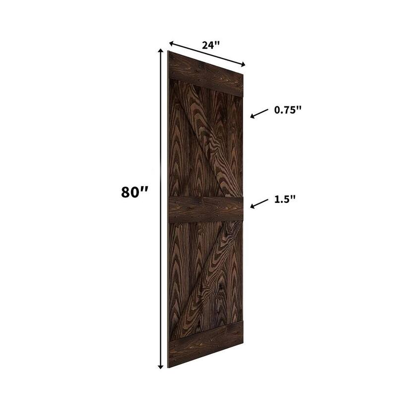 Coast Sequoia 30in./36in./48in. x 80in. Embossing Pine Wood Bi-Fold Barn Door With Sliding Hardware Kit