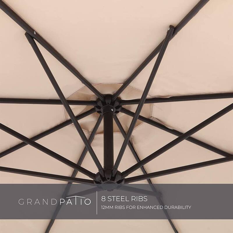 Outdoor Backyard Round Aluminum Cantilever Umbrella