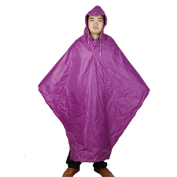 Fuchsia Plastic Bicycle Bike Cycling Raincoat Poncho for Ladies Man