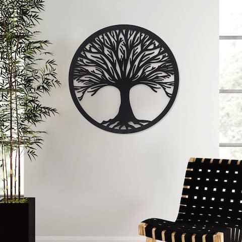 ADECO Tree Leaf Metal Wall Art Sculpture Life Home Wall Decor